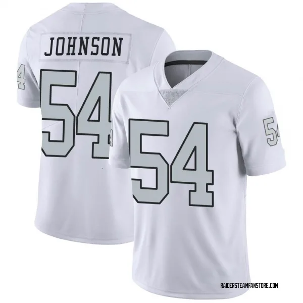 Men's PJ Johnson Las Vegas Raiders Limited White Color Rush Jersey