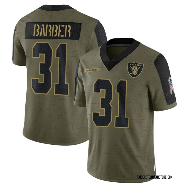 Men's Peyton Barber Las Vegas Raiders Limited Olive 2021 Salute To Service Jersey
