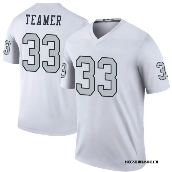 Men's Roderic Teamer Las Vegas Raiders Legend White Color Rush Jersey
