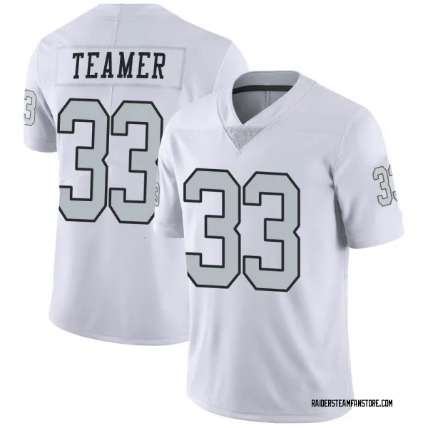 Men's Roderic Teamer Las Vegas Raiders Limited White Color Rush Jersey