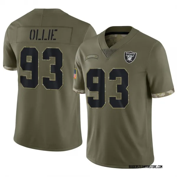 Men's Ronald Ollie Las Vegas Raiders Limited Olive 2022 Salute To Service Jersey