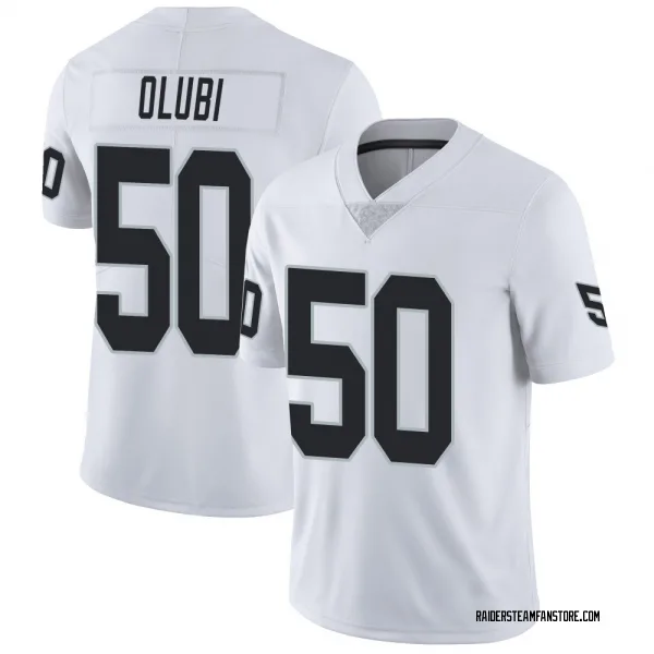 Men's Segun Olubi Las Vegas Raiders Limited White Vapor Untouchable Jersey