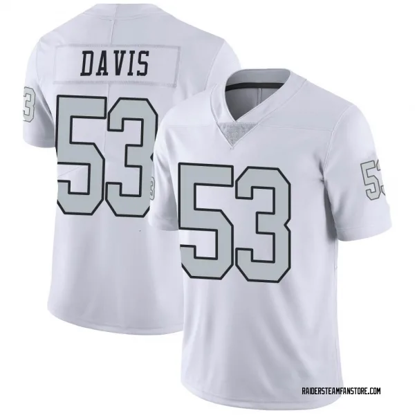 Men's Tae Davis Las Vegas Raiders Limited White Color Rush Jersey