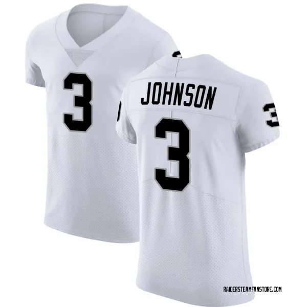 Men's Taron Johnson Las Vegas Raiders Elite White Vapor Untouchable Jersey