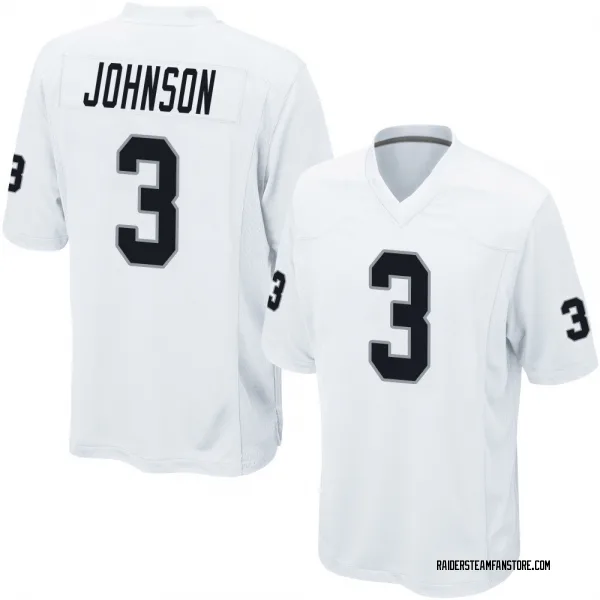 Men's Taron Johnson Las Vegas Raiders Game White Jersey