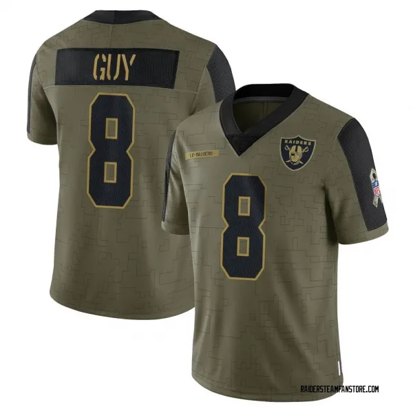 Men's Wilson Ray Guy Las Vegas Raiders Limited Olive 2021 Salute To Service Jersey