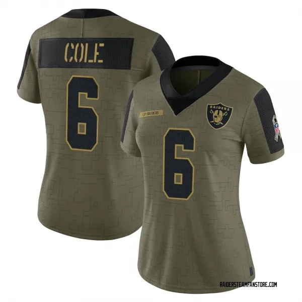 Women's AJ Cole Las Vegas Raiders Limited Olive 2021 Salute To Service Jersey