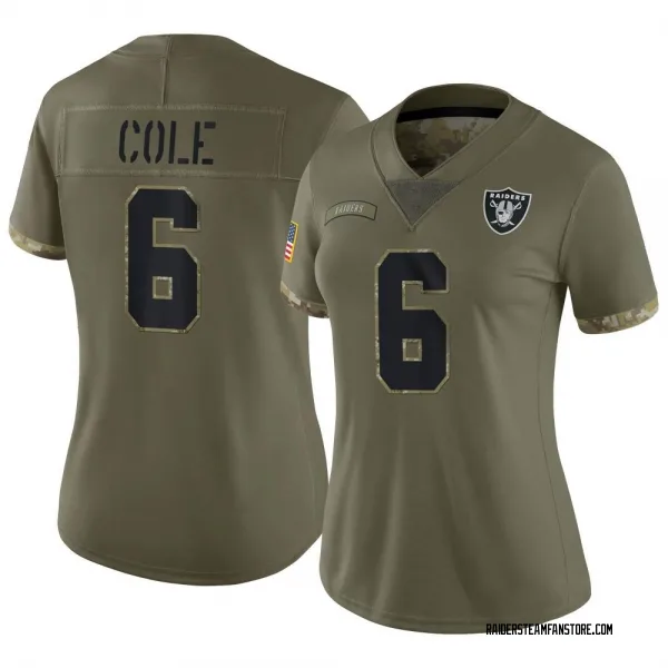 Women's AJ Cole Las Vegas Raiders Limited Olive 2022 Salute To Service Jersey