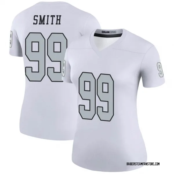 Women's Aldon Smith Las Vegas Raiders Legend White Color Rush Jersey