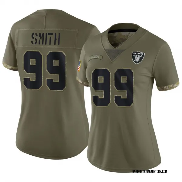 Women's Aldon Smith Las Vegas Raiders Limited Olive 2022 Salute To Service Jersey