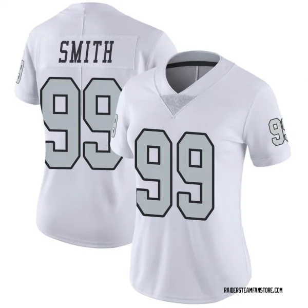 Women's Aldon Smith Las Vegas Raiders Limited White Color Rush Jersey