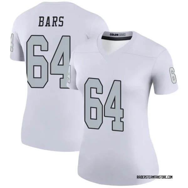 Women's Alex Bars Las Vegas Raiders Legend White Color Rush Jersey