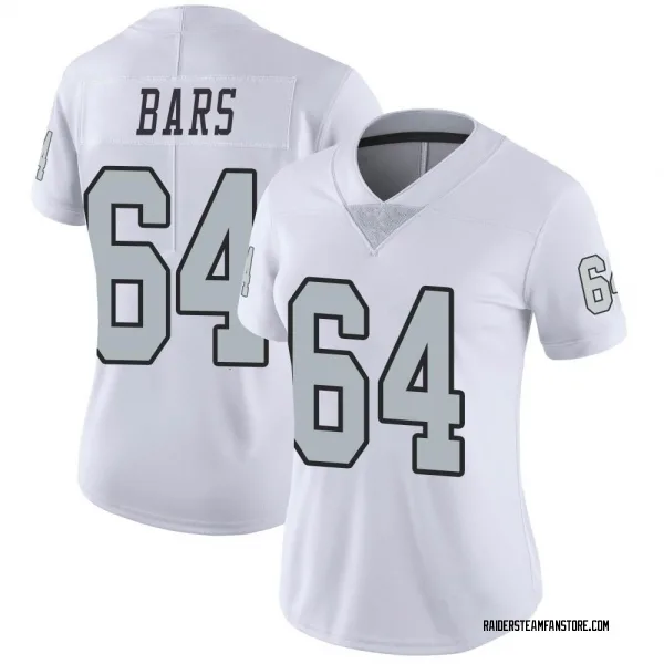 Women's Alex Bars Las Vegas Raiders Limited White Color Rush Jersey