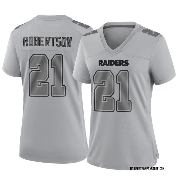 Women's Amik Robertson Las Vegas Raiders Game Gray Atmosphere Fashion Jersey