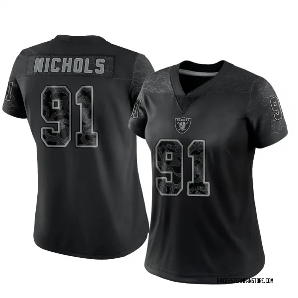 Women's Bilal Nichols Las Vegas Raiders Limited Black Reflective Jersey