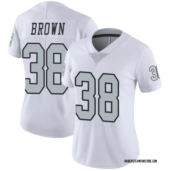 Women's Brittain Brown Las Vegas Raiders Limited White Color Rush Jersey