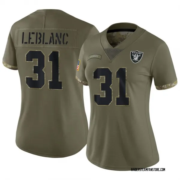 Women's Cre'Von LeBlanc Las Vegas Raiders Limited Olive 2022 Salute To Service Jersey