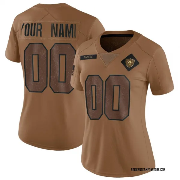 Women's Custom Las Vegas Raiders Limited Brown 2023 Salute To Service Jersey
