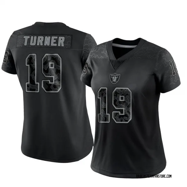 Women's DJ Turner Las Vegas Raiders Limited Black Reflective Jersey