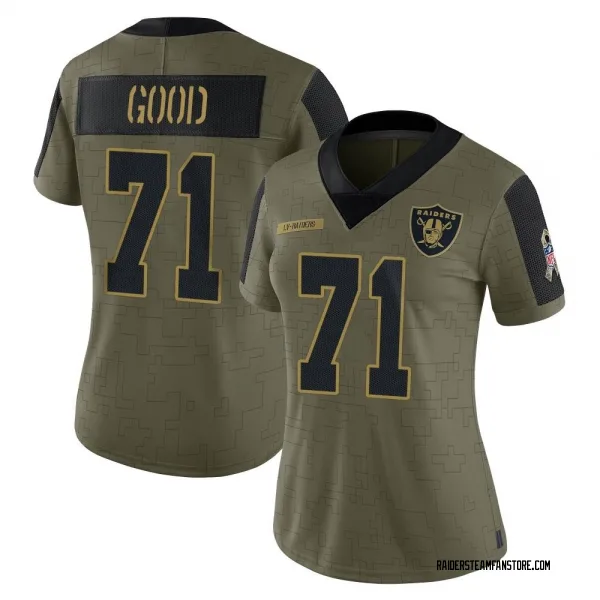 Women's Denzelle Good Las Vegas Raiders Limited Olive 2021 Salute To Service Jersey