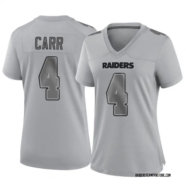 Women's Derek Carr Las Vegas Raiders Game Gray Atmosphere Fashion Jersey