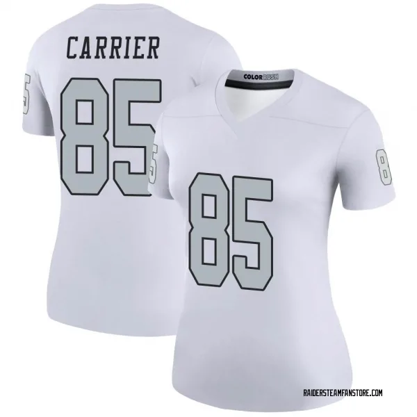 Women's Derek Carrier Las Vegas Raiders Legend White Color Rush Jersey