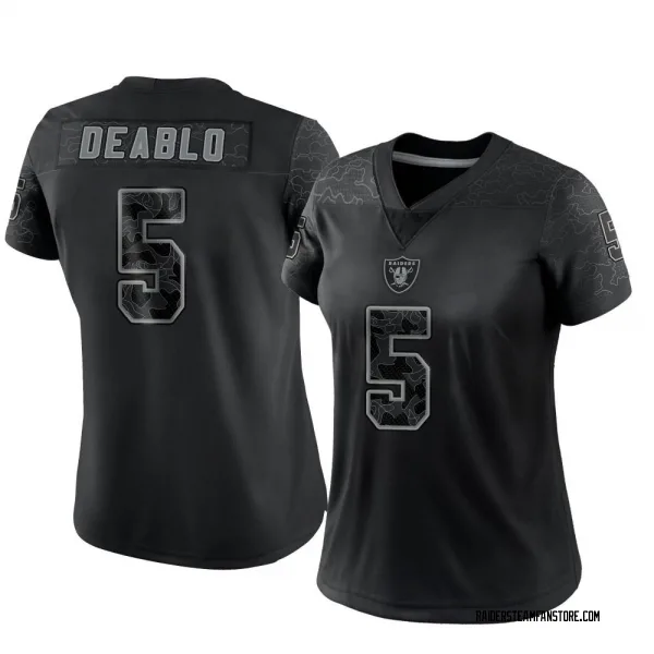 Women's Divine Deablo Las Vegas Raiders Limited Black Reflective Jersey