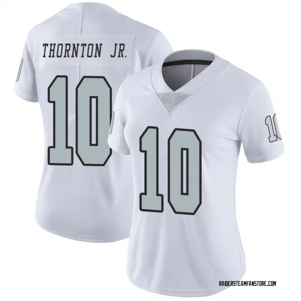 Women's Dont'e Thornton Jr. Las Vegas Raiders Limited White Color Rush Jersey