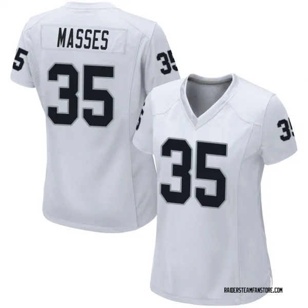 Women's Hezekiah Masses Las Vegas Raiders Game White Jersey