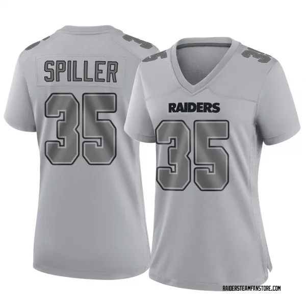 Women's Isaiah Spiller Las Vegas Raiders Game Gray Atmosphere Fashion Jersey