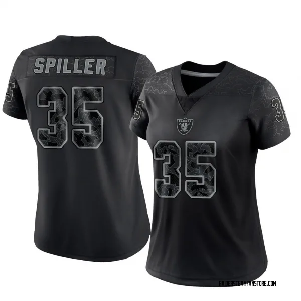 Women's Isaiah Spiller Las Vegas Raiders Limited Black Reflective Jersey