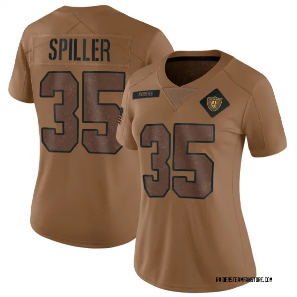 Women's Isaiah Spiller Las Vegas Raiders Limited Brown 2023 Salute To Service Jersey