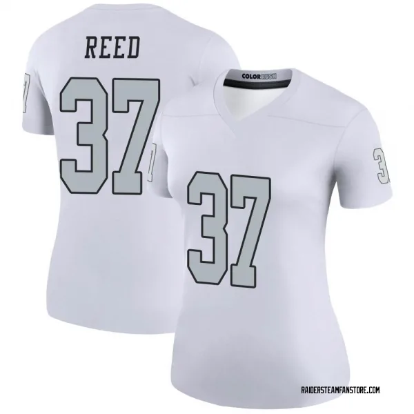 Women's J.R. Reed Las Vegas Raiders Legend White Color Rush Jersey