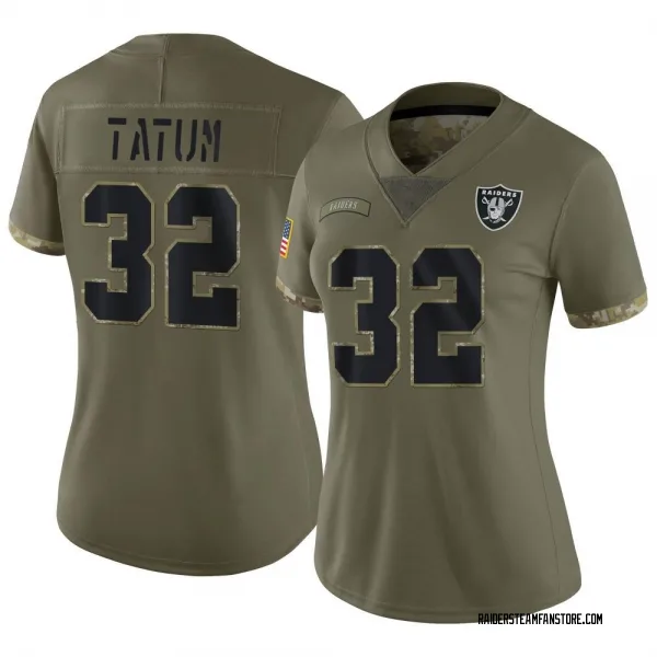 Women's Jack Tatum Las Vegas Raiders Limited Olive 2022 Salute To Service Jersey