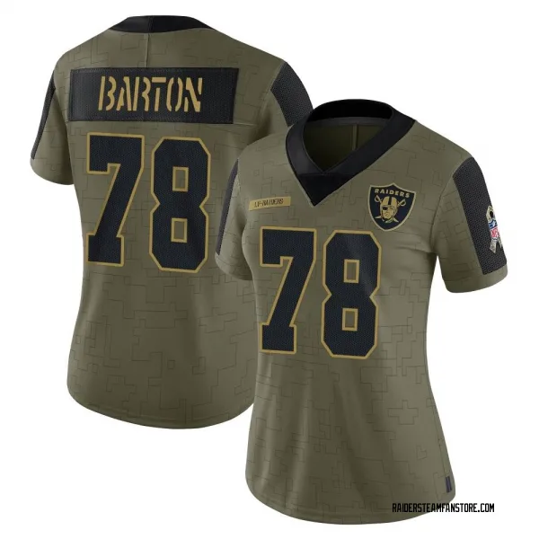 Women's Jackson Barton Las Vegas Raiders Limited Olive 2021 Salute To Service Jersey