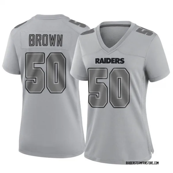 Women's Jayon Brown Las Vegas Raiders Game Gray Atmosphere Fashion Jersey