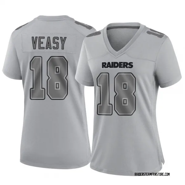 Women's Jordan Veasy Las Vegas Raiders Game Gray Atmosphere Fashion Jersey
