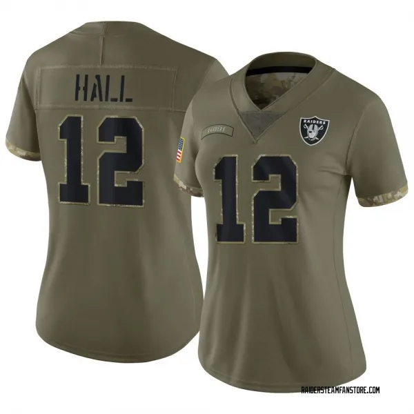 Women's Justin Hall Las Vegas Raiders Limited Olive 2022 Salute To Service Jersey