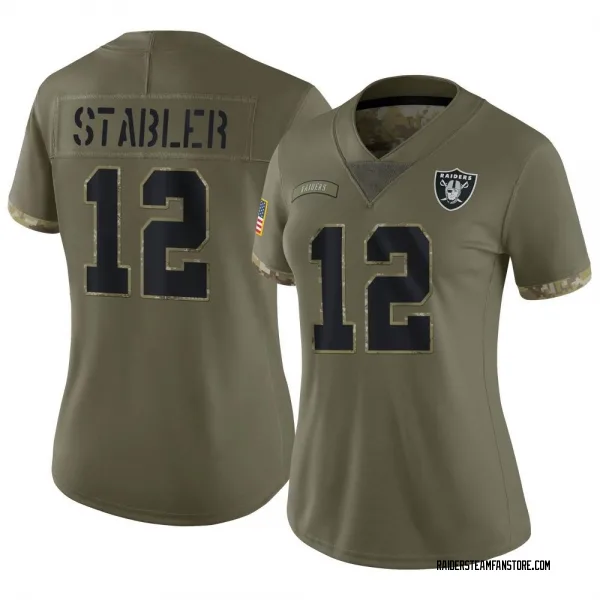 Women's Ken Stabler Las Vegas Raiders Limited Olive 2022 Salute To Service Jersey