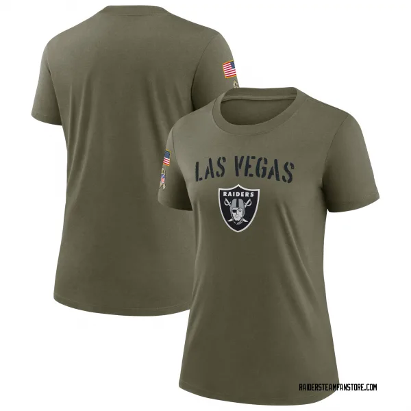 Women's Las Vegas Raiders Legend Olive 2022 Salute To Service T-Shirt