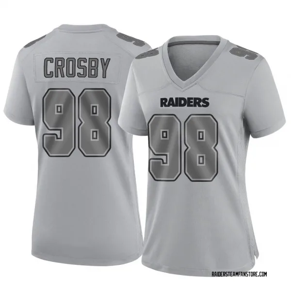 Women's Maxx Crosby Las Vegas Raiders Game Gray Atmosphere Fashion Jersey