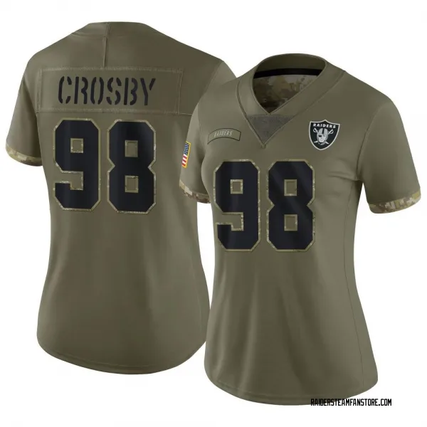 Women's Maxx Crosby Las Vegas Raiders Limited Olive 2022 Salute To Service Jersey