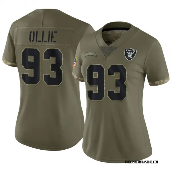 Women's Ronald Ollie Las Vegas Raiders Limited Olive 2022 Salute To Service Jersey