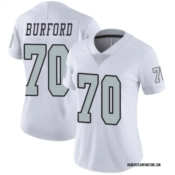 Women's Spencer Burford Las Vegas Raiders Limited White Color Rush Jersey
