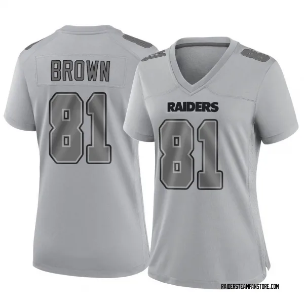 Women's Tim Brown Las Vegas Raiders Game Gray Atmosphere Fashion Jersey
