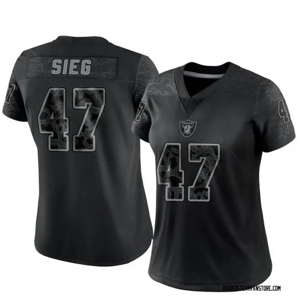 Women's Trent Sieg Las Vegas Raiders Limited Black Reflective Jersey