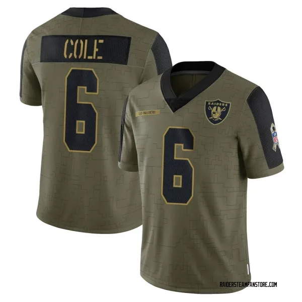 Youth AJ Cole Las Vegas Raiders Limited Olive 2021 Salute To Service Jersey