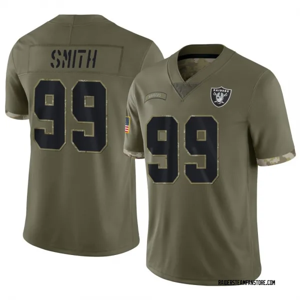 Youth Aldon Smith Las Vegas Raiders Limited Olive 2022 Salute To Service Jersey