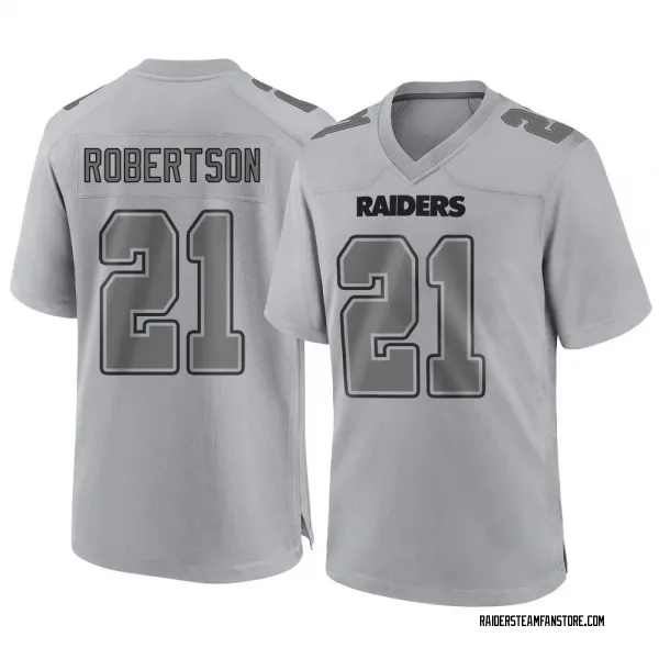 Youth Amik Robertson Las Vegas Raiders Game Gray Atmosphere Fashion Jersey