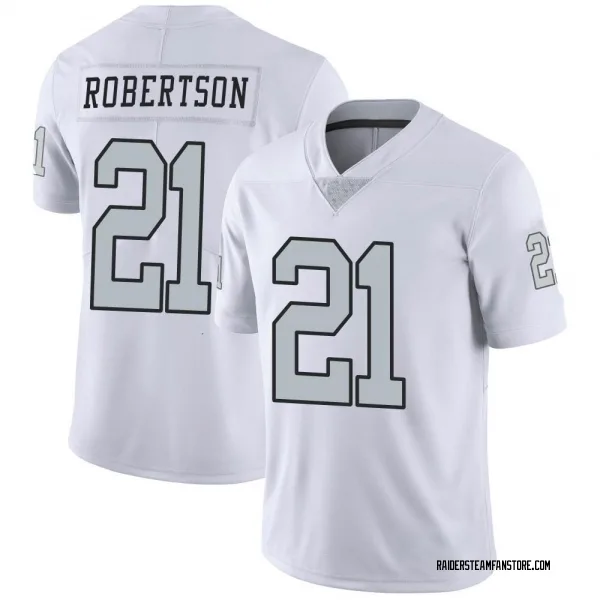 Youth Amik Robertson Las Vegas Raiders Limited White Color Rush Jersey